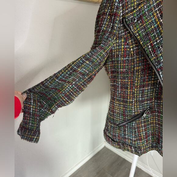 Coldwater creek- blazer coat tweed- multicolor- some wear- Size 14 front zip - Picture 4 of 13